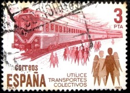 Selo postal da Espanha de 1980 Electric Train