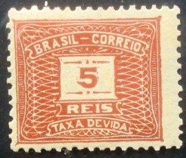 Selo postal do Brasil de 1919 Cifra Horizontal 5 - 40 N