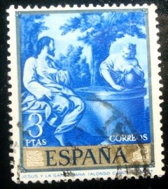 Selo postal da Espanha de 1969 Jesus and the Samaritan