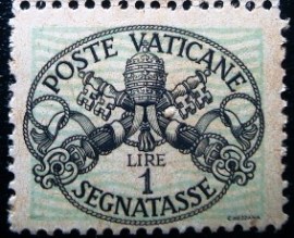 Selo postal do Vaticano de 1946 Brasão Papal 1