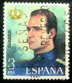 Selo postal da Espanha de 1975 Rei Juan Carlos I