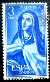 Selo postal da Espanha de 1962 Sta. Theresa by Velazquez