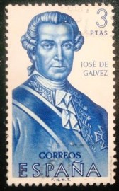 Selo postal da Espanha de 1963 Josè de Galvez