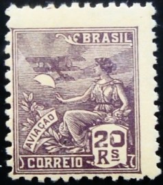 Selo postal do Brasil de 1940 Aviação 20 M