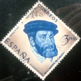 Selo postal da Espanha de 1958 King Carlos I