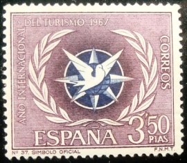 Selo postal da Espanha de 1967 Año Internacional de Turismo