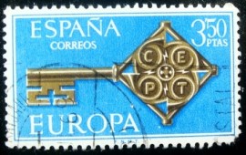 Selo postal da Espanha de 1968 Key