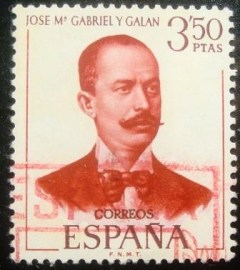 Selo postal da Espanha de 1970 José María Gabriel y Galán