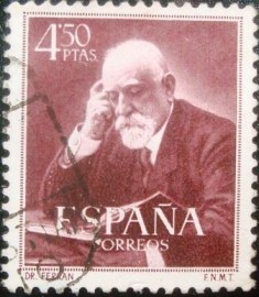 Selo postal da Espanha de 1952 Jaime Ferran y Clua