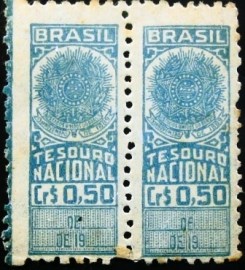 Par de selos fiscais Tesouro Nacional - 0,50 M