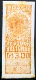 Selo fiscal Tesouro Nacional - 3,00 N ocre