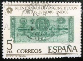 Selo postal da Espanha de 1976 American Independence