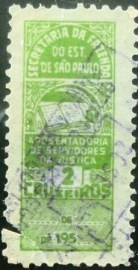 Selo fiscal emitido em 1954  Aposentadoria Servidores da Justiça / SP U