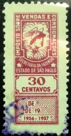 Selo fiscal de 1956 Vendas SP 30