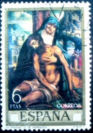 Selo postal da Espanha de 1970 Pieta