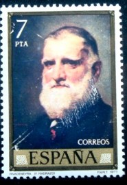 Selo postal da Espanha de 1977 Manuel Rivadeneyra
