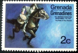 Selo postal de Grenada Grenadines de 1975 Paul Revere's Ride