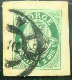 Selo-fixo da Noruega circulado em 1912