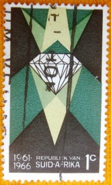 Selo postal comemoraivo Africa do sul 1966 Diamond
