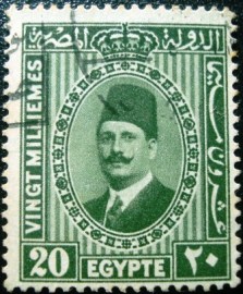 Selo postal do Egito de 1929 King Fuad I 20