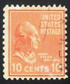 Selo postal dos Estados Unidos de 1938 John Tyler