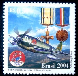 Selo postal do Brasil de 2004 Avião PBY 5