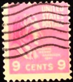 Selo postal dos Estados Unidos de 1938 William Henry Harrison