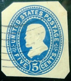 Selo-fixo dos Estados Unidos 5c azul