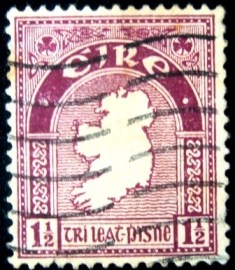 Selo postal da Irlanda de 1940 Map 1½p