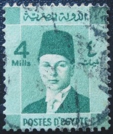 Selo postal do Egito de 1937 King Farouk 4