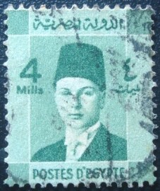 Selo postal do Egito de 1937 King Farouk 4