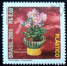 Selo postal do Brasil de 2003 Reciclagem Plástico