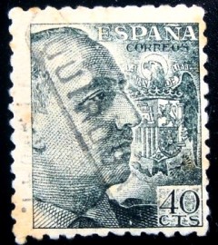 Selo postal da Espanha de 1939 General Franco 40 Cts Ab