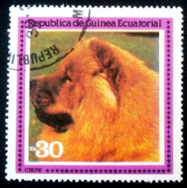 Selo postal da Guinea Ecuatorial de 1978 Chow Chow