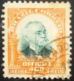 Selo postal oficial de 1906 Afonso Penna 400 rs
