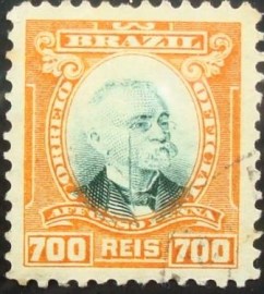 Selo postal oficial de 1906 Afonso Penna 700 rs