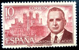 Selo postal Espanha 1975 Antonio Palacios