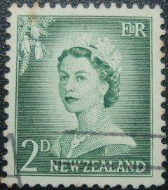 Selo postal definitivo da Australia de 1956 - Queen Elizabeth II two penny