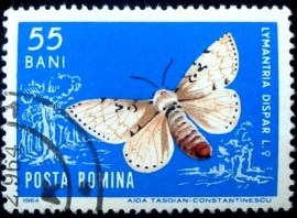 Selo postal da Romênia de 1964 Gypsy Moth