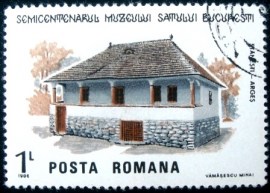 Selo postal da Romênia de 1986 House from Stanesti