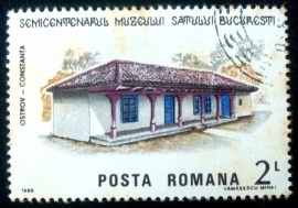Selo postal da Romênia de 1986 House from Ostrov