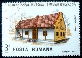 Selo postal da Romênia de 1986 House from Sirbova