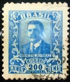 Selo postal Oficial emitido pelo Brasil em 1919 - O 33 U