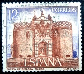 Selo postal da Espanha de 1977 Bisagra Gate
