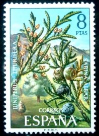 Selo postal da Espanha de 1972 Spanish Juniper