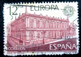 Selo postal da Espanha de 1978 Casa Lonja de Mercaderes