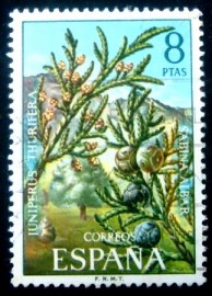 Selo postal da Espanha de 1972 Spanish Juniper U