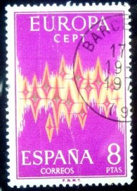 Selo postal da Espanha de 1971 Spanish Juniper U