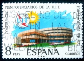 Selo postal da Espanha de 1973 I.T.U Conference