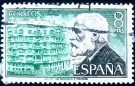 Selo postal da Espanha de 1975 Antoni Gaudí